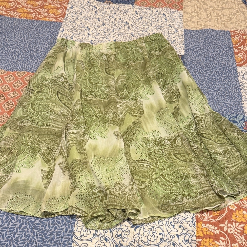Whimsical Green floaty Skirt XL doubles as a dress